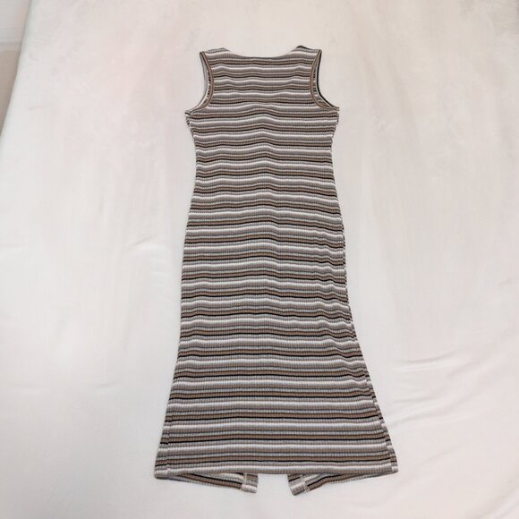 Altar'd State Striped Ribbed Button-Front Midi Dress S - Picture 3 of 7